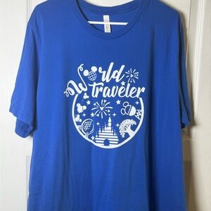 NWOT World Traveler Bella Canvas Royal Blue Tee Disney
Size XXL Unisex